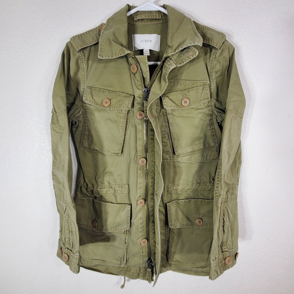 J. Crew Womans XS Boyfriend Fatigue Parka Field Cargo Jacket Utility Green - Picture 3 of 13